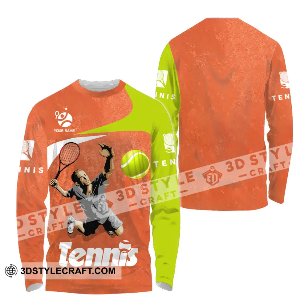 Unisex Shirt - Custom Text Shirt Tennis Long Sleeve Shirt / S T-shirt