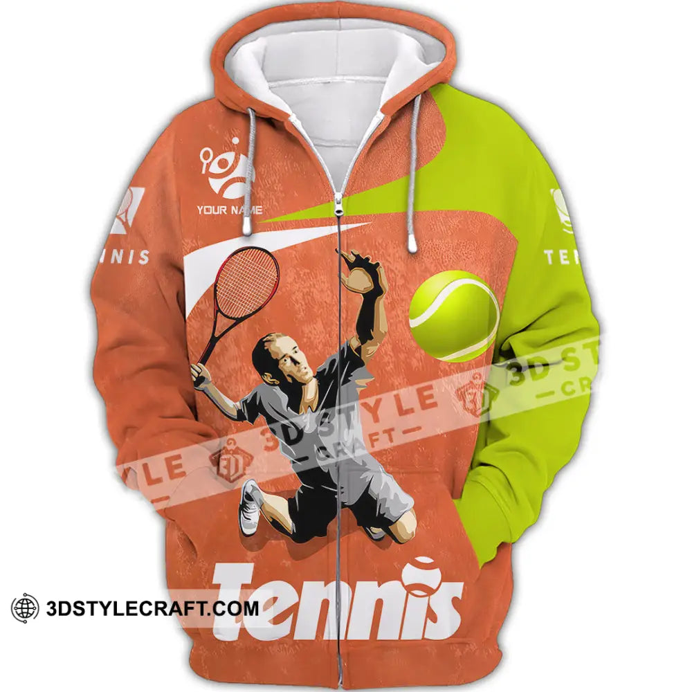 Unisex Shirt - Custom Text Shirt Tennis Zipper Hoodie / S T-shirt