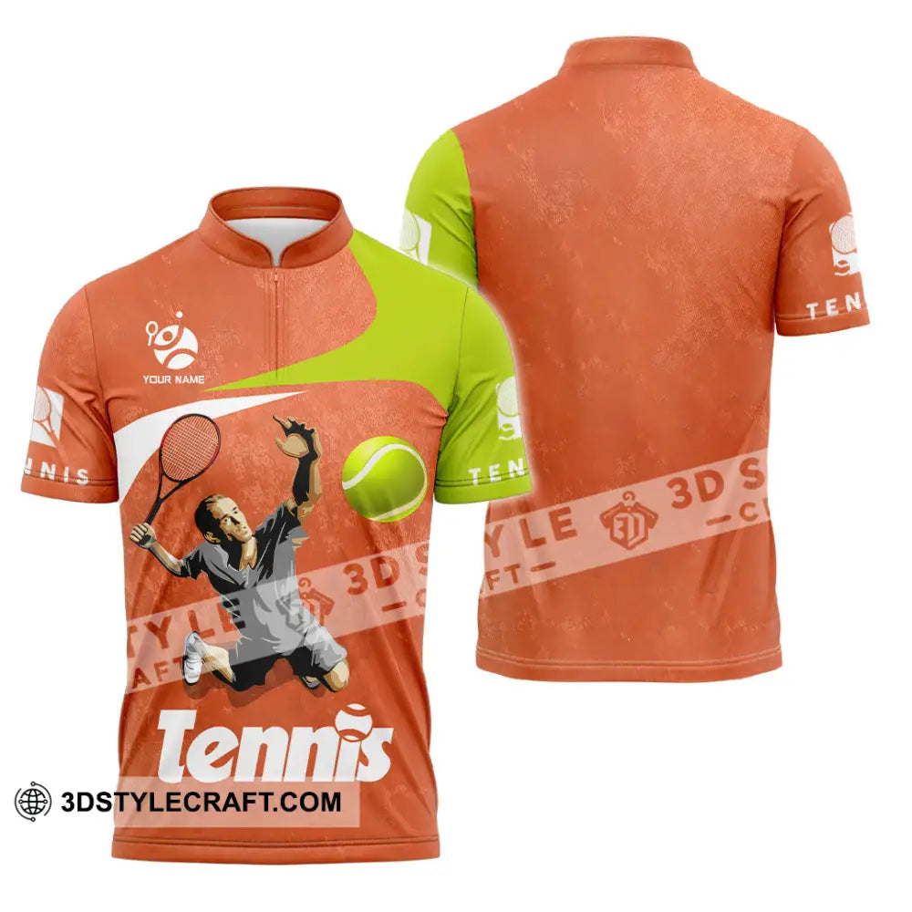 Unisex Shirt - Custom Text Shirt Tennis Zipper Polo Shirt / S T-shirt