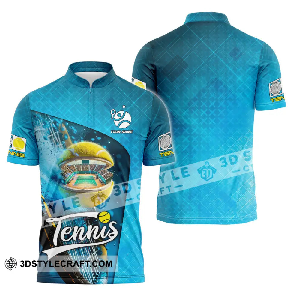 Unisex Shirt - Custom Text Shirt Tennis Shirt Zipper Polo Shirt / S T-shirt