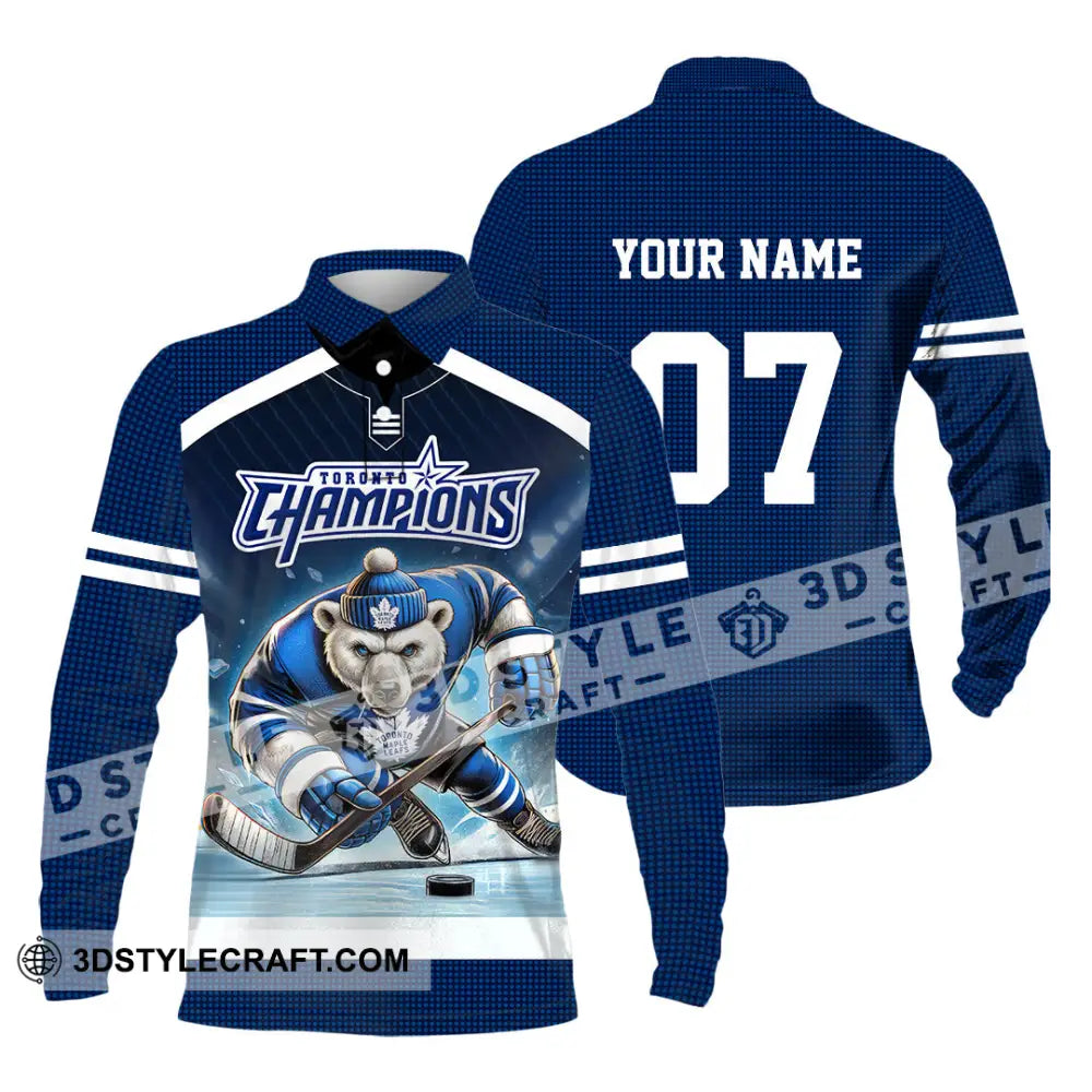 Unisex Shirt - Custom Text Shirt Toronto Maple Leafs Shirt Long Sleeve Polo / S T-shirt