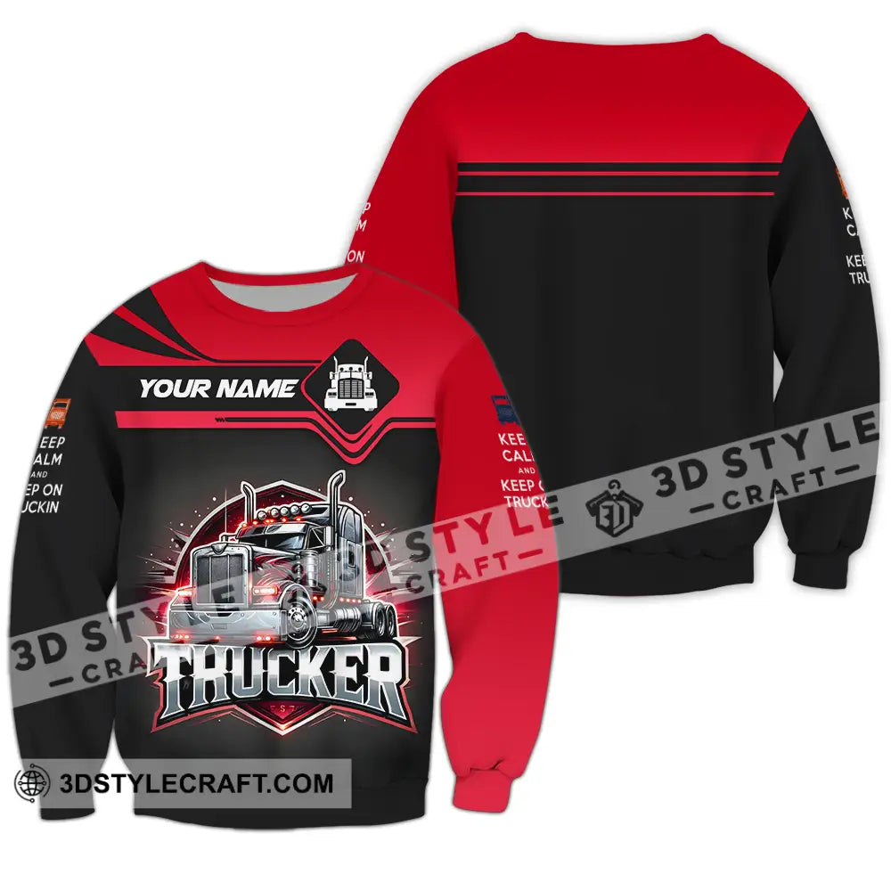 Unisex Shirt - Custom Text Trucker Long Sleeve / S T-Shirt