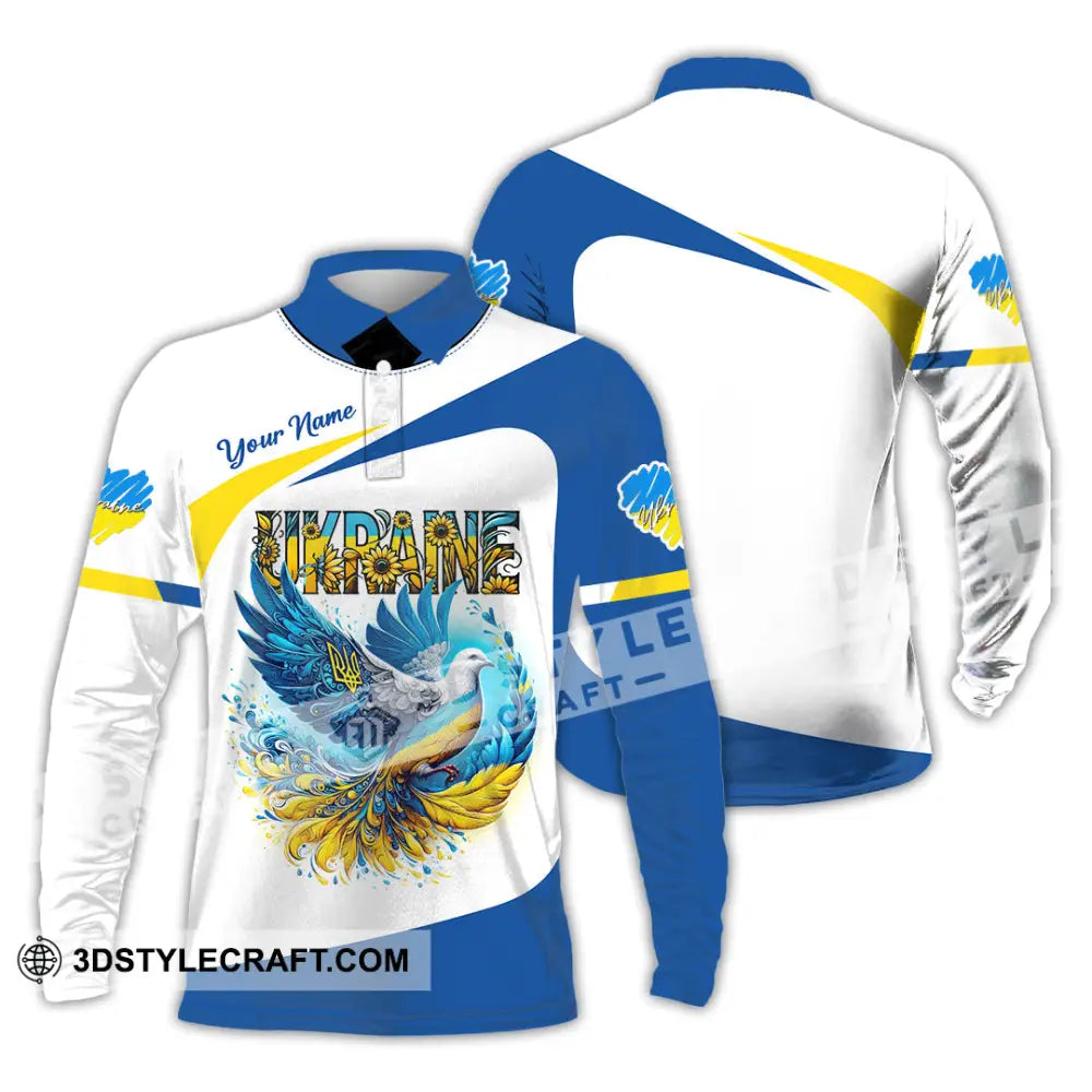Unisex Shirt - Custom Text Shirt Ukraine Shirt Long Sleeve Polo / S T-shirt