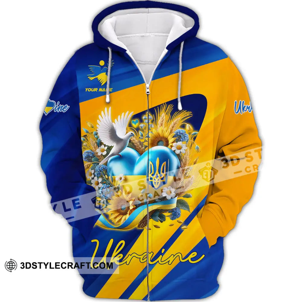 Unisex Shirt - Custom Text Shirt Ukraine Shirt Zipper Hoodie / S T-shirt