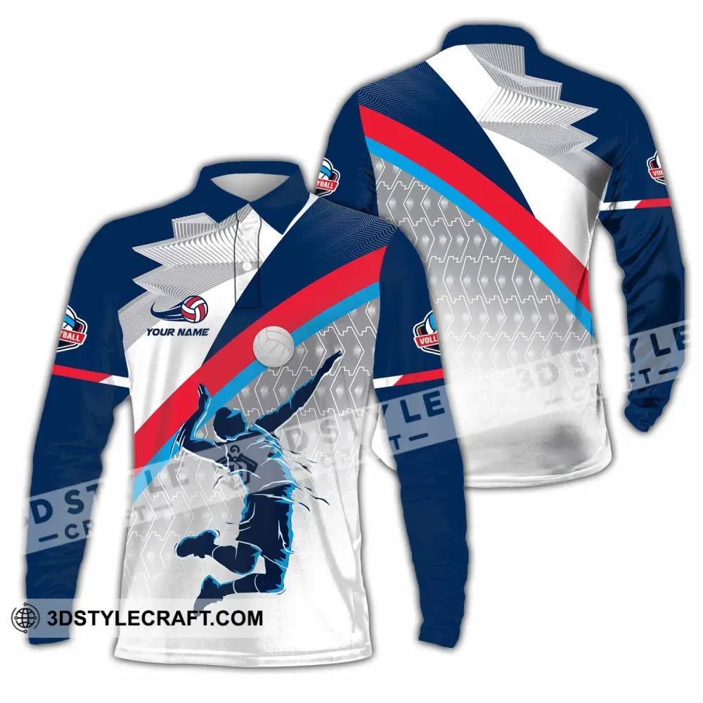 Unisex Shirt - Custom Text Shirt Volleyball Shirt Long Sleeve Polo / S T-shirt