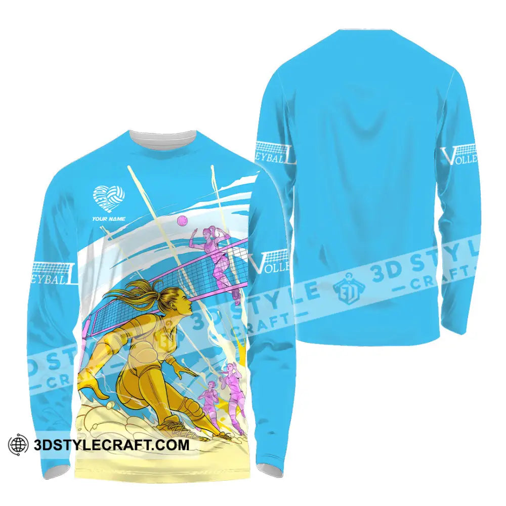 Unisex Shirt - Custom Text Volleyball Long Sleeve / S T-Shirt