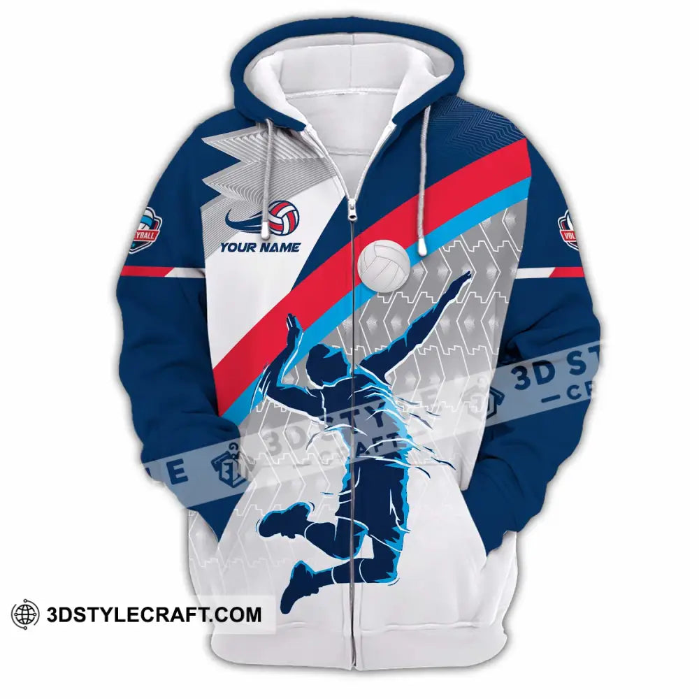 Unisex Shirt - Custom Text Shirt Volleyball Shirt Zipper Hoodie / S T-shirt