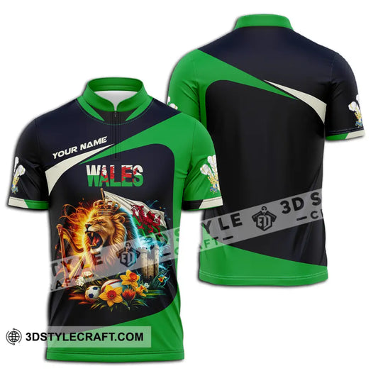 Unisex Shirt - Custom Text Shirt Wales Lion style option 2