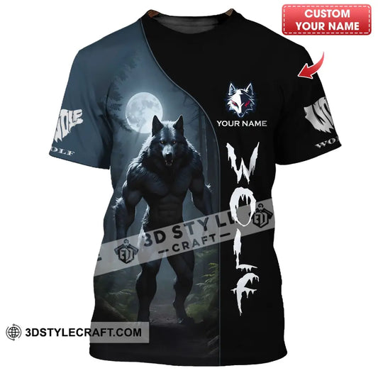 Unisex Shirt - Custom Text Wolf T-Shirt