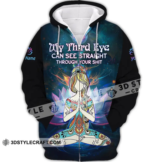 Unisex Shirt - Custom Text Yoga Shirt, My Third Eyes Can See Straight Through style option 2