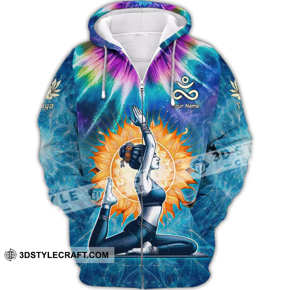 Unisex Shirt - Custom Text Yoga Shirt Zipper Hoodie / S T-shirt