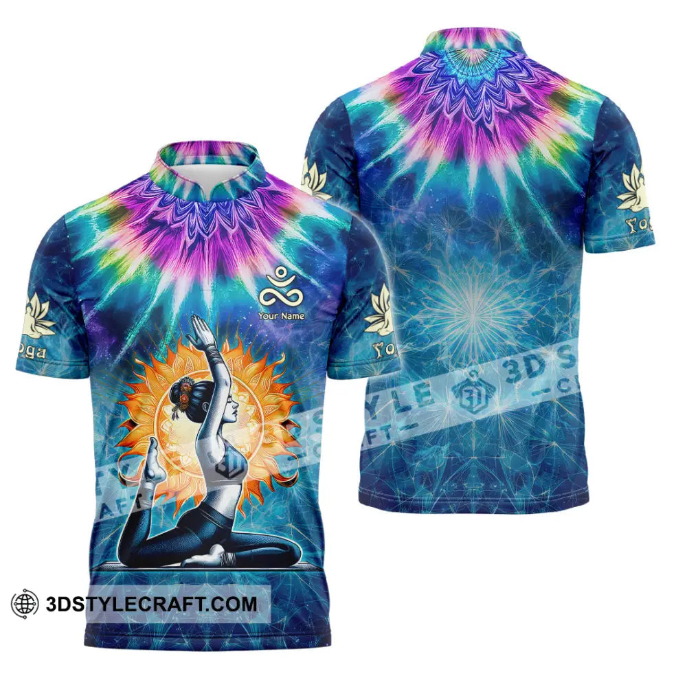 Unisex Shirt - Custom Text Yoga Shirt Zipper Polo Shirt / S T-shirt