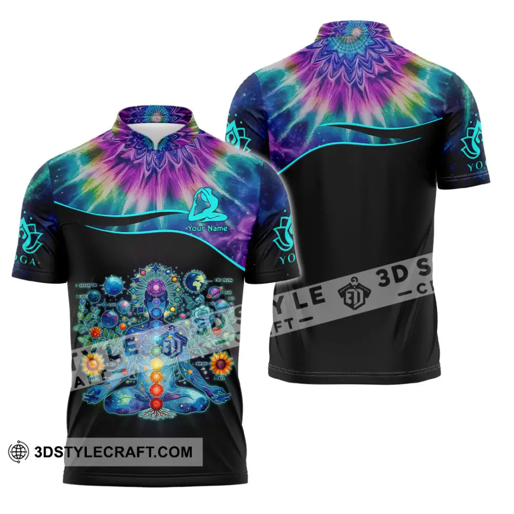 Unisex Shirt - Custom Text Yoga Shirt Zipper Polo Shirt / S T-shirt