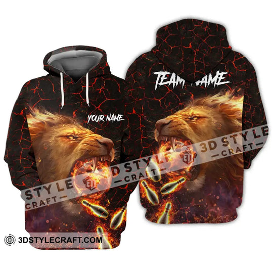 Unisex Shirt - Custom Texts Fire Lion Bowling Sport Shirt For Player style option 3