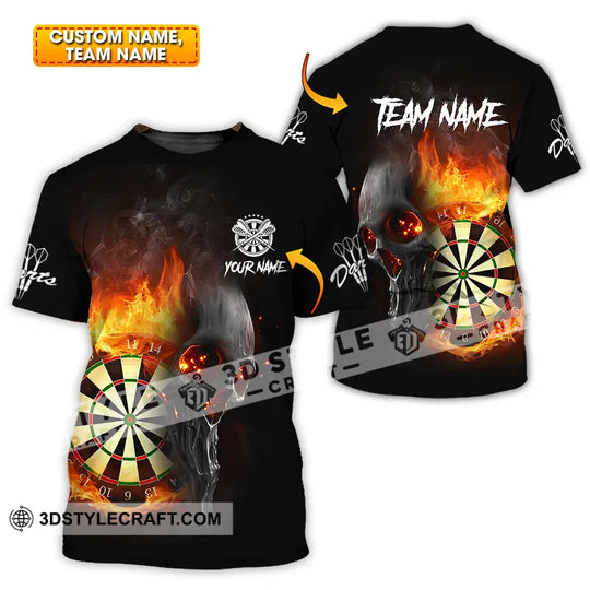 Unisex Shirt - Custom Texts Fire Lion Darts Sport Shirt For Player style option 1