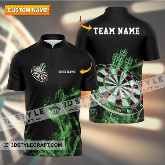 Unisex Shirt - Custom Texts Green Darts Player Sport Shirt style option 1