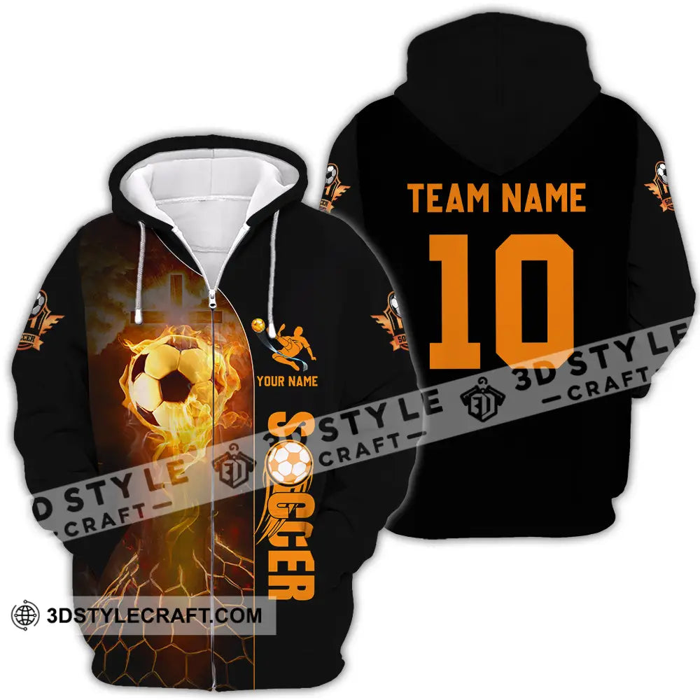 Unisex Shirt - Custom Texts Soccer Zipper Hoodie / S T-Shirt