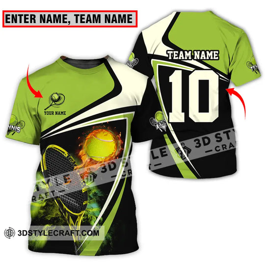 Unisex Shirt - Custom Texts Sport Shirt, Fire Tennis Ball style option 1