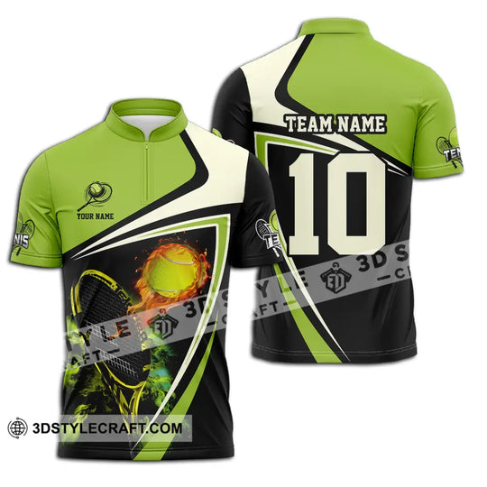 Unisex Shirt - Custom Texts Sport Shirt, Fire Tennis Ball style option 2