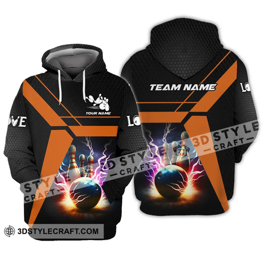 Unisex Shirt - Custom Texts Thunder Bowling Sport Shirt style option 3
