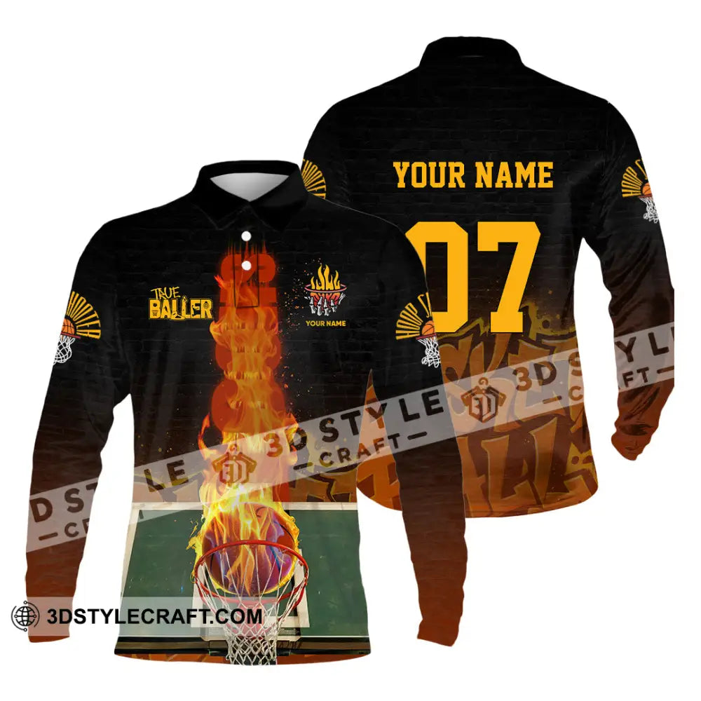 Unisex Shirt - Custom The Baller Basketball Shirt Long Sleeve Polo / S T-shirt