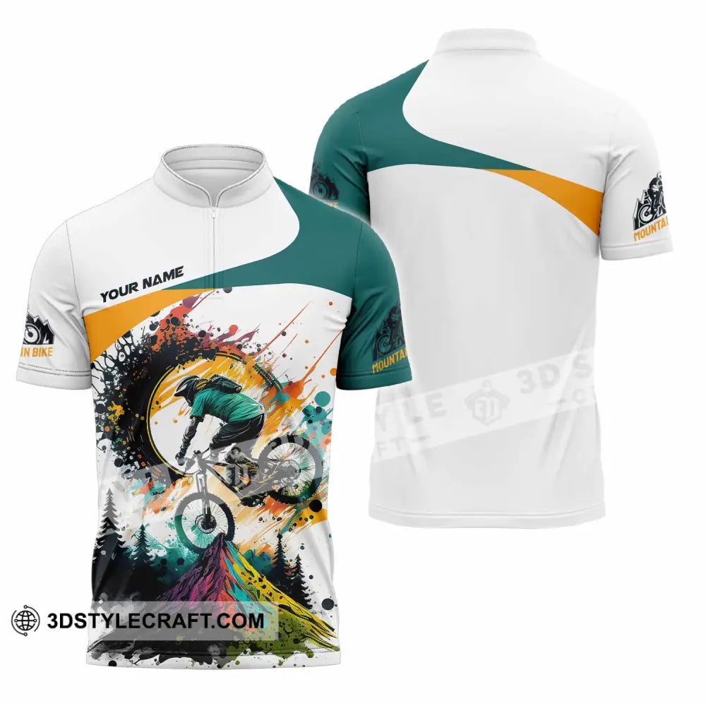 Unisex Shirt - Custom The Mountain Bike Shirt Zipper Polo Shirt / S T-shirt