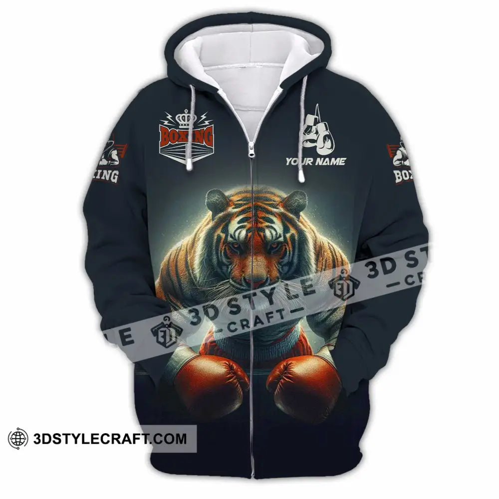Unisex Shirt - Custom Tiger Boxing Lover Classic Shirt Zipper Hoodie / S T-shirt