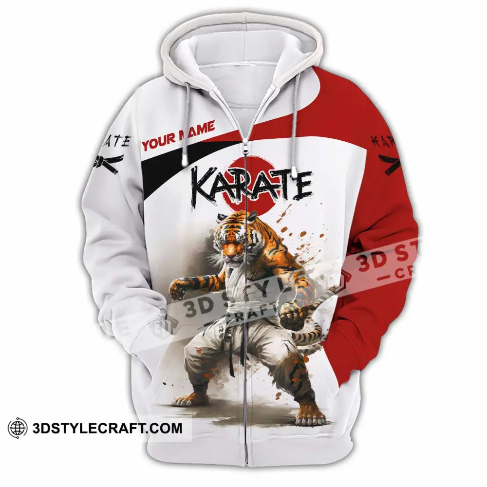 Unisex Shirt - Custom Tiger Karate Shirt Zipper Hoodie / S T-shirt