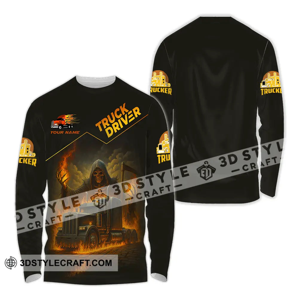 Unisex Shirt - Custom Truck Driver Shirt Long Sleeve Shirt / S T-shirt