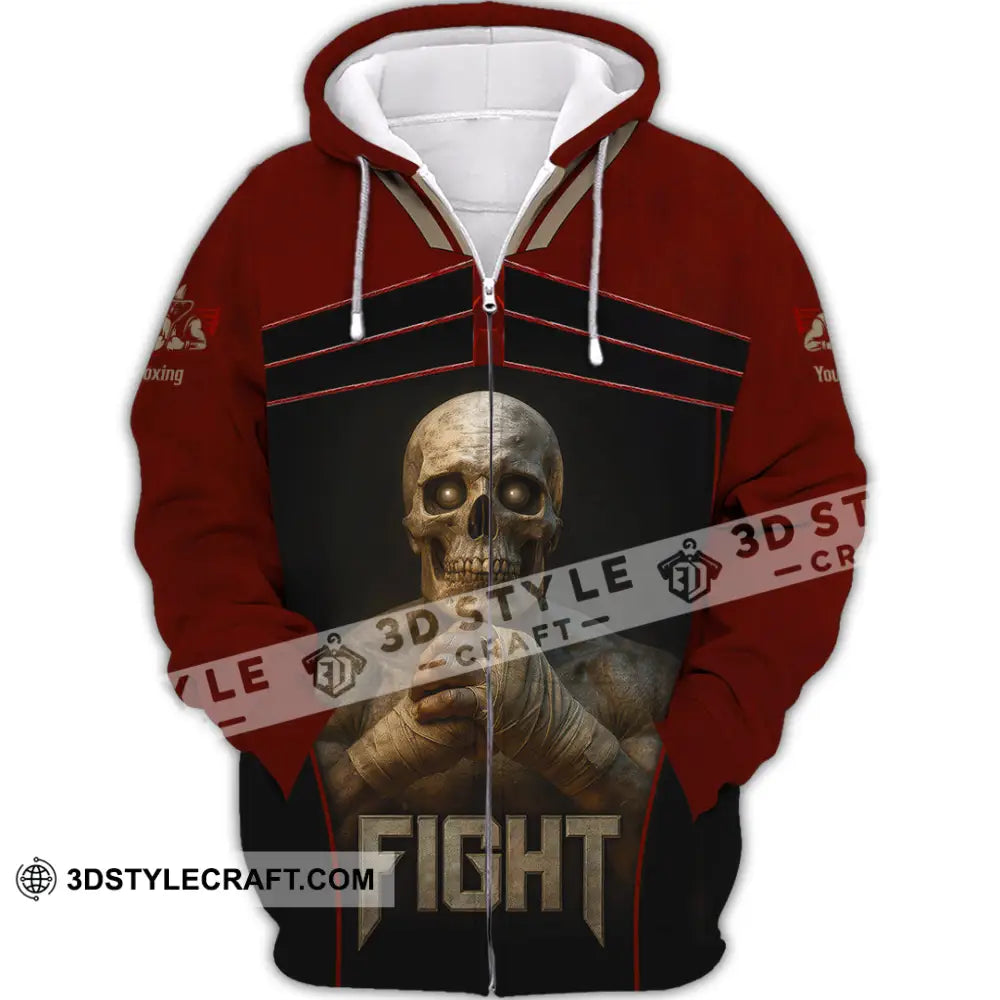 Unisex Shirt - Custom Try Your Hard Fight Man Sport Shirt Zipper Hoodie / S T-shirt