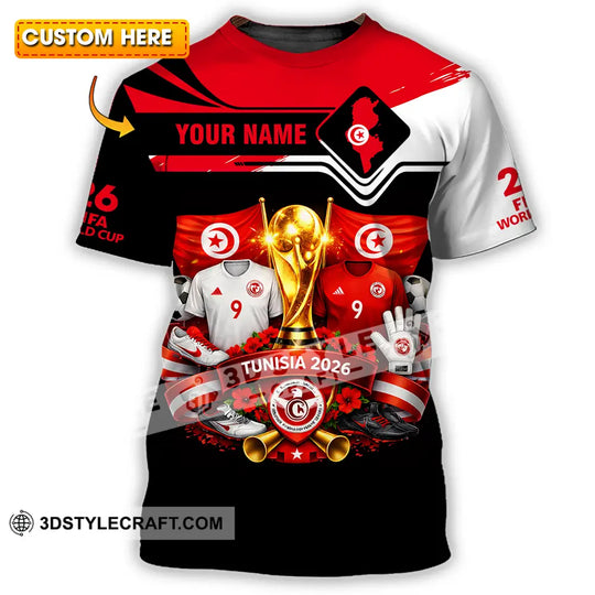 Unisex Shirt - Custom Tunisia World Cup 2026 3D Shirt style option 1