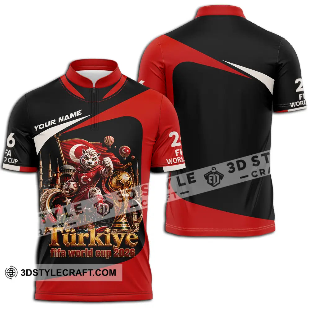 Unisex Shirt - Custom Turkiye World Cup 2026 Shirt - Zipper Polo Shirt / S - T-shirt