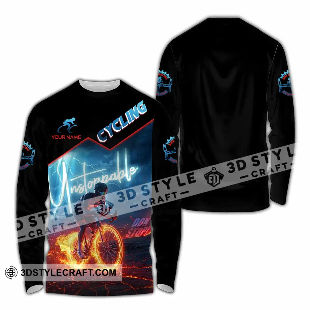 Unisex Shirt - Custom Unstoppable Cycling 3D Shirt Long Sleeve Shirt / S T-shirt