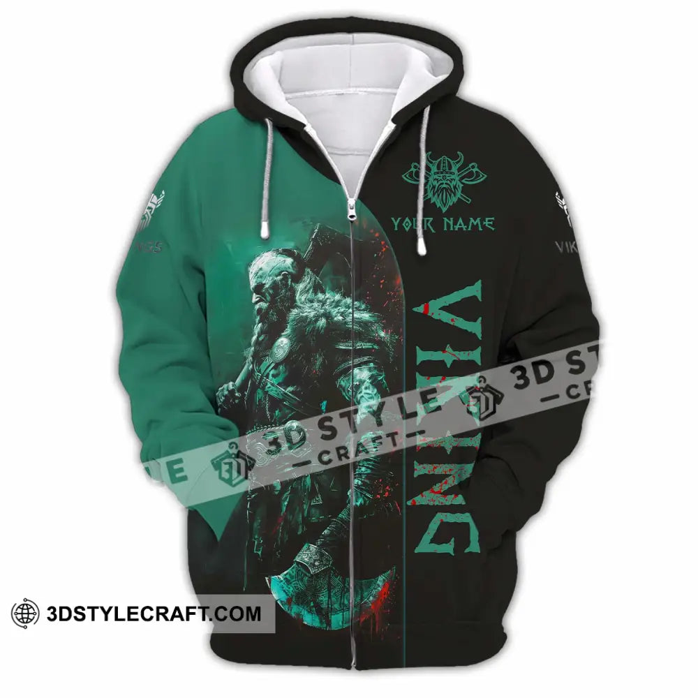 Unisex Shirt Custom Viking Shirt Zipper Hoodie / S T shirt