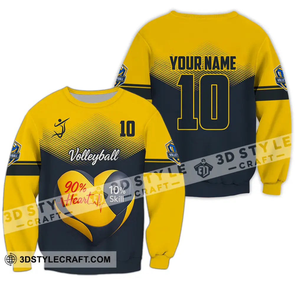Unisex Shirt - Custom Volleyball 90% Heart 10% Skill Shirt Long Sleeve / S T-shirt