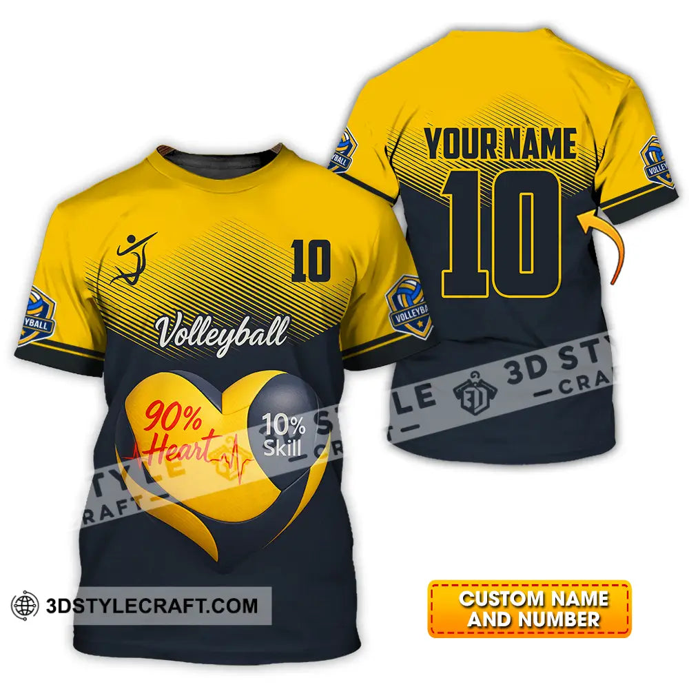 Unisex Shirt - Custom Volleyball 90% Heart 10% Skill Shirt T-shirt