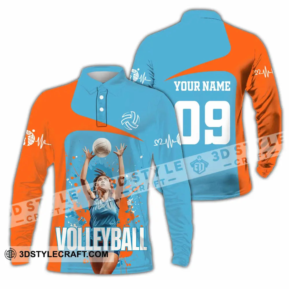 Unisex Shirt - Custom Volleyball Shirt Long Sleeve Polo / S T-shirt