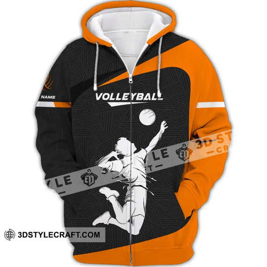 Unisex Shirt, Custom Volleyball Shirt, Volleyball Zipper Hoodie, T-Shirt for Volleyball Team, Gift for Volleyball Players style option 2
