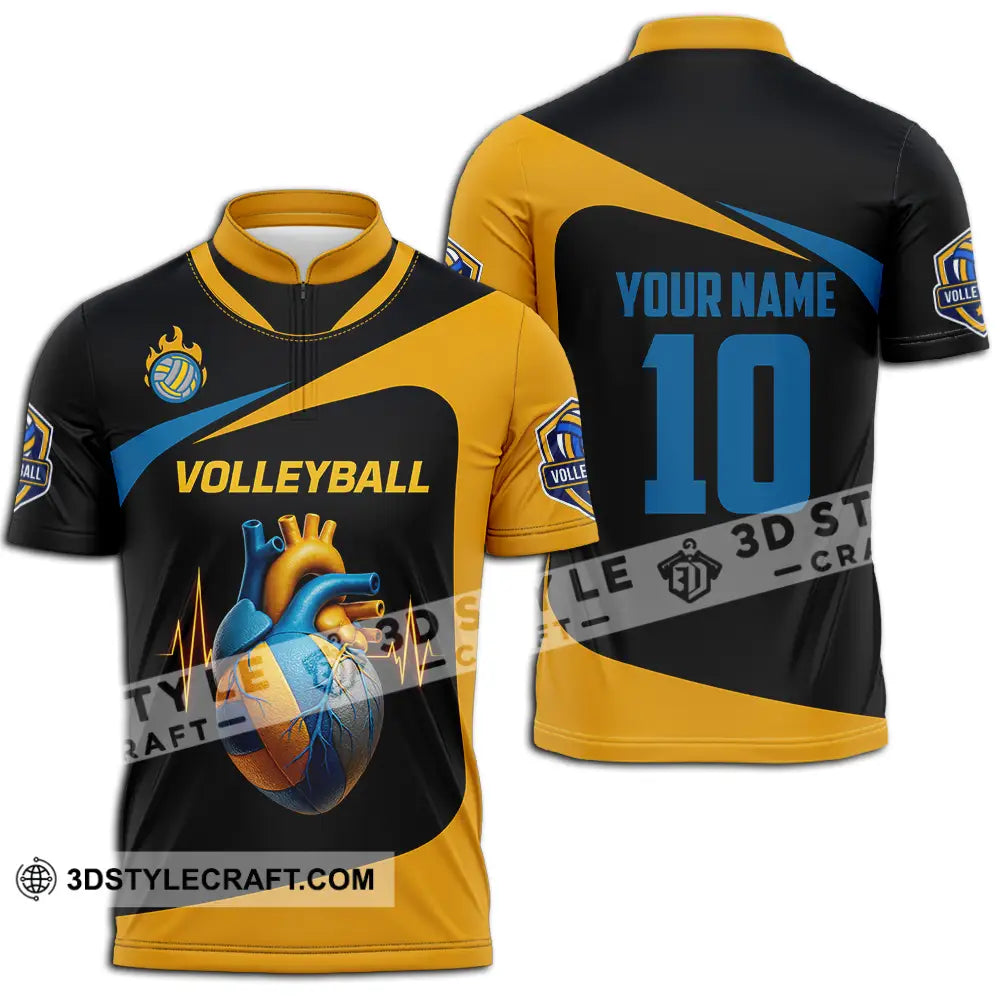 Unisex Shirt - Custom Volleyball Shirt Zipper Polo Shirt / S T-shirt