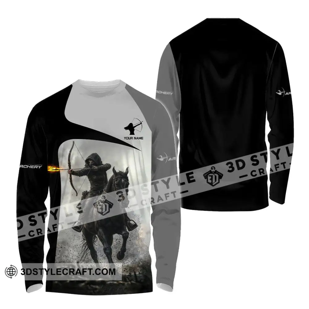Unisex Shirt - Custom Warrior Horseman Archery Shirt Long Sleeve Shirt / S T-shirt