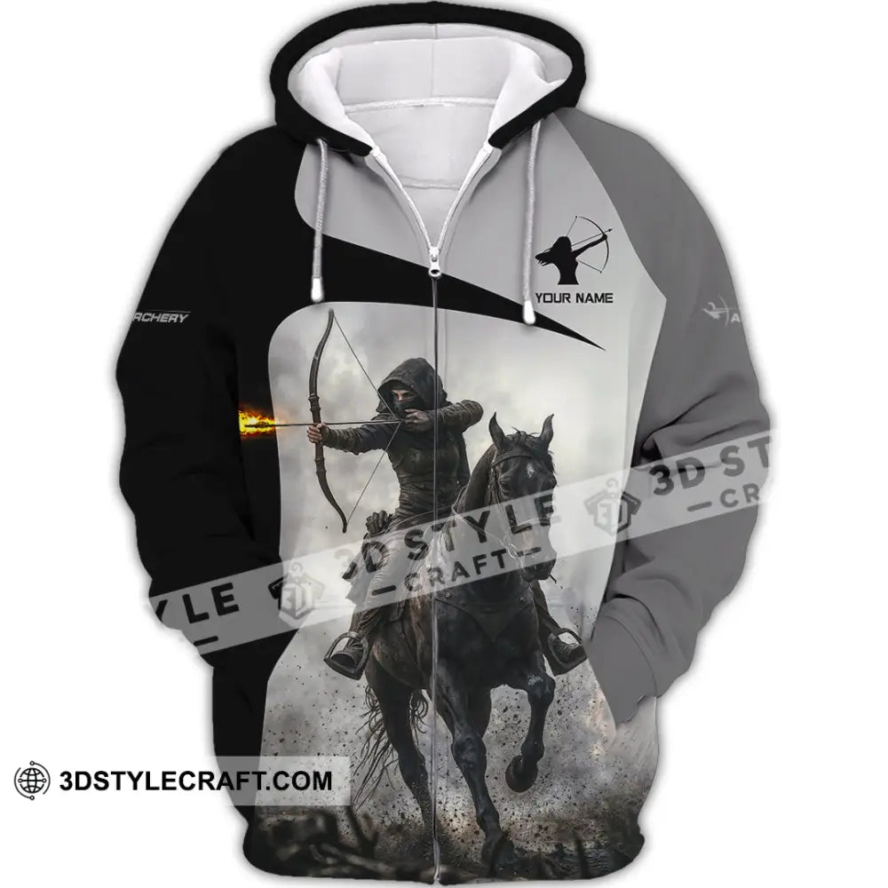 Unisex Shirt - Custom Warrior Horseman Archery Shirt Zipper Hoodie / S T-shirt