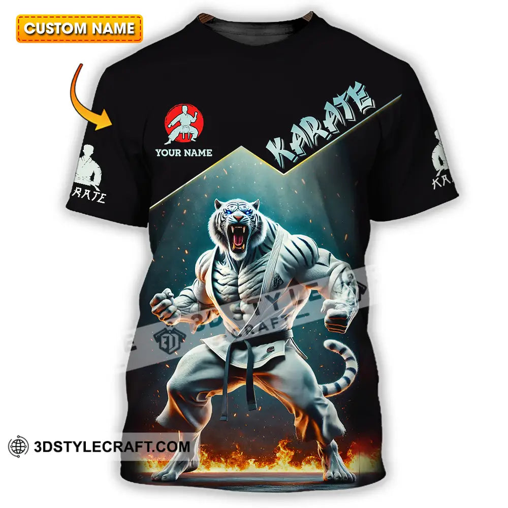 Unisex Shirt - Custom White Tiger Karate Sport Shirt T-shirt