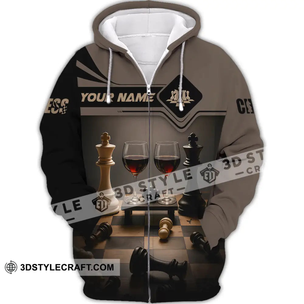 Unisex Shirt - Custom Wine Chess Shirt For Couple Zipper Hoodie / S T-shirt