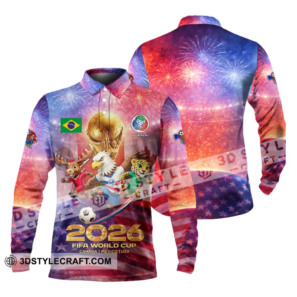 Unisex Shirt - Custom World Cup 2026 3D Shirt Long Sleeve Polo / S T-shirt