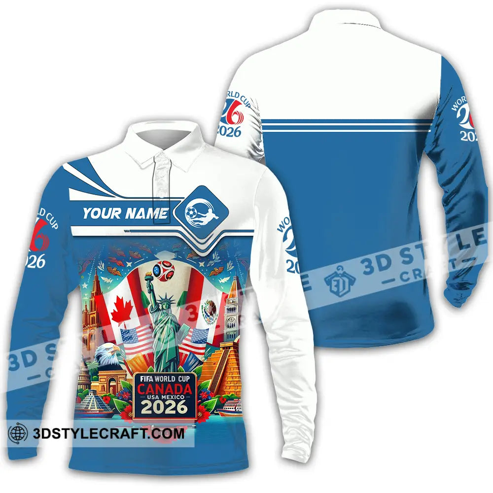 Unisex Shirt - Custom World Cup 2026 3D Shirt Long Sleeve Polo / S T-shirt