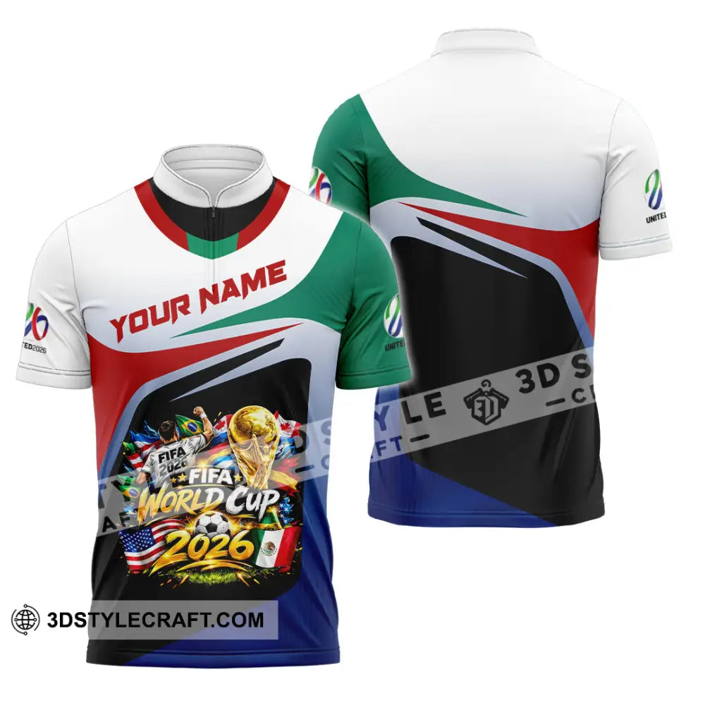 Unisex Shirt - Custom World Cup 2026 3D Shirt - Zipper Polo Shirt / S - T-shirt