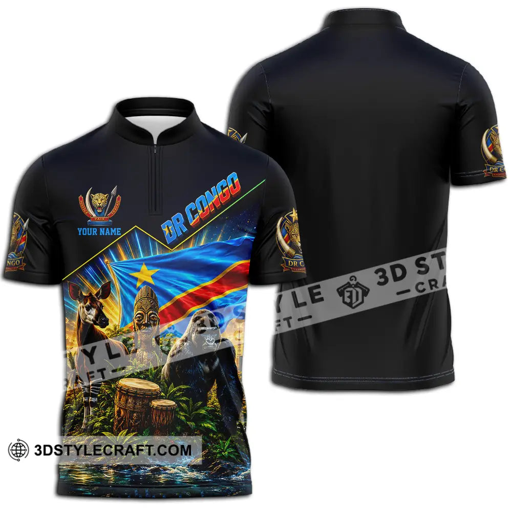 Unisex Shirt - Custom World Cup 2026 Dr Congo Shirt - Zipper Polo Shirt / S - T-shirt
