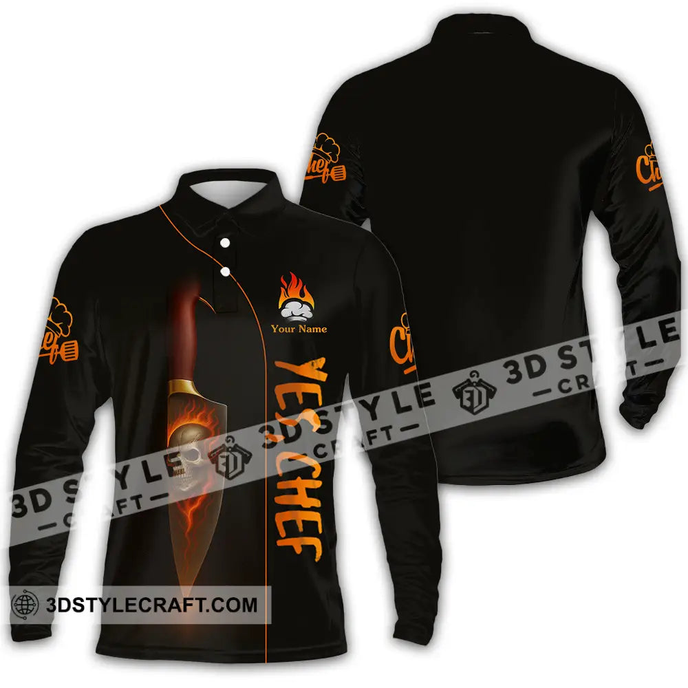 Unisex Shirt Custom Yes Chef Shirt Long Sleeve Polo / S T shirt