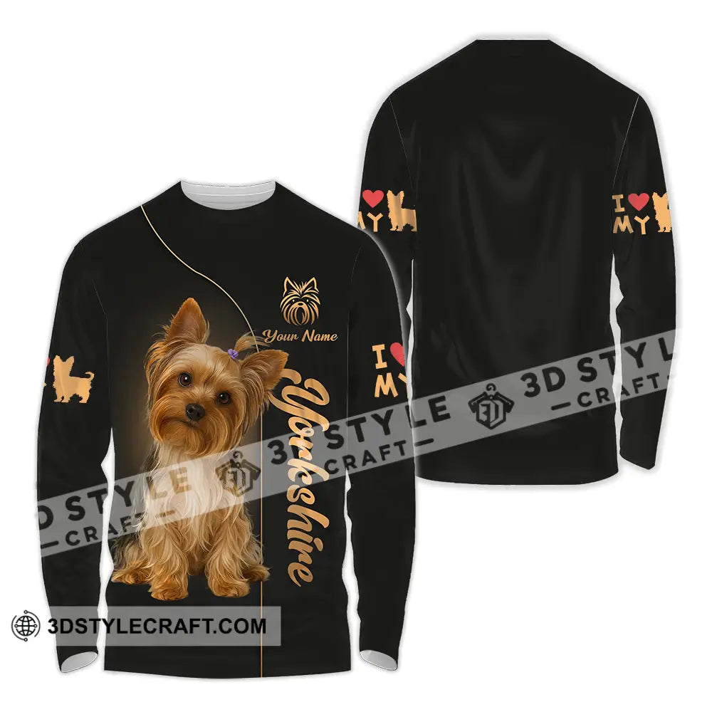 Unisex Shirt - Custom Yorkshire Terrier Shirt Long Sleeve Shirt / S T-shirt