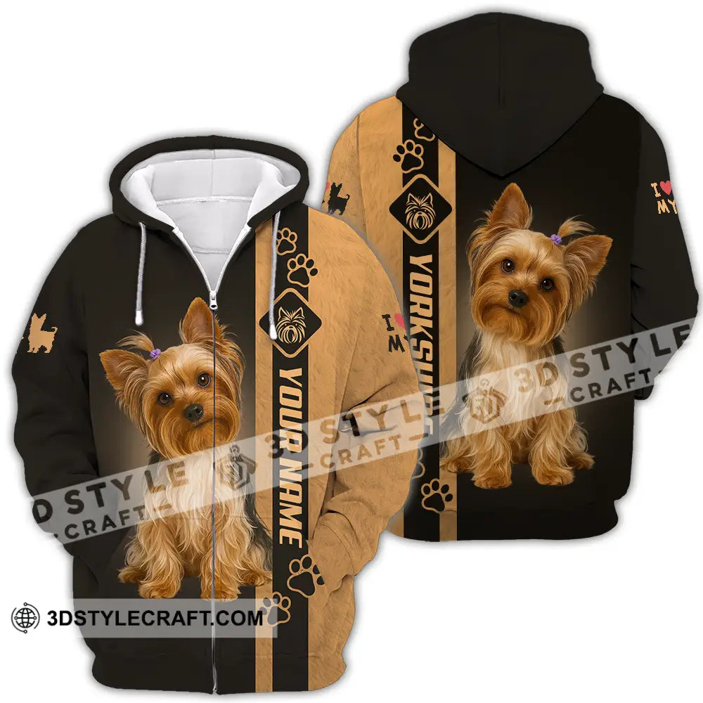 Unisex Shirt - Custom Yorkshire Terrier Shirt Zipper Hoodie / S T-shirt